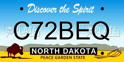 C72BEQ North Dakota License Plate