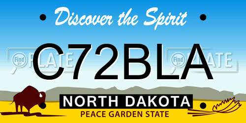 C72BLA North Dakota License Plate