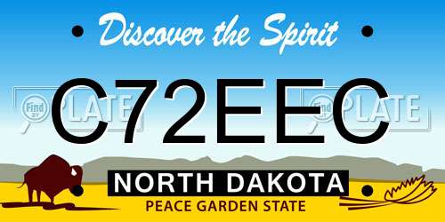 C72EEC North Dakota License Plate