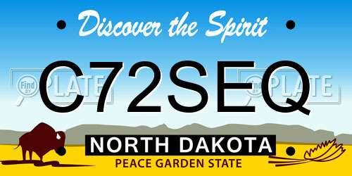 C72SEQ North Dakota License Plate