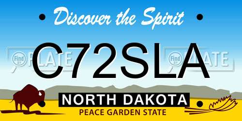 C72SLA North Dakota License Plate