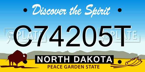 C74205T North Dakota License Plate