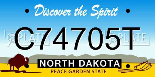 C74705T North Dakota License Plate