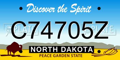 C74705Z North Dakota License Plate