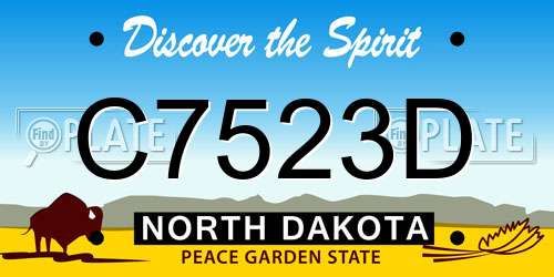 C7523D North Dakota License Plate