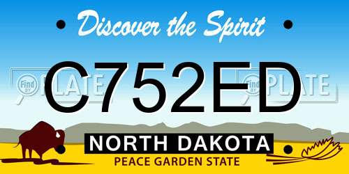 C752ED North Dakota License Plate