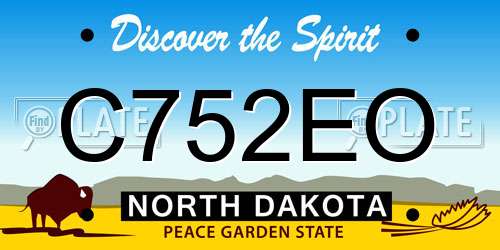 C752EO North Dakota License Plate