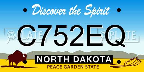 C752EQ North Dakota License Plate