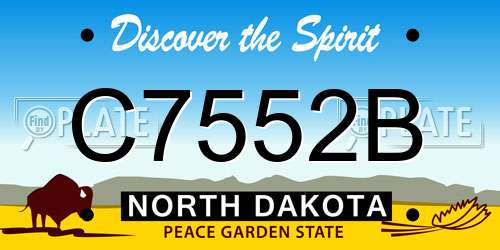C7552B North Dakota License Plate