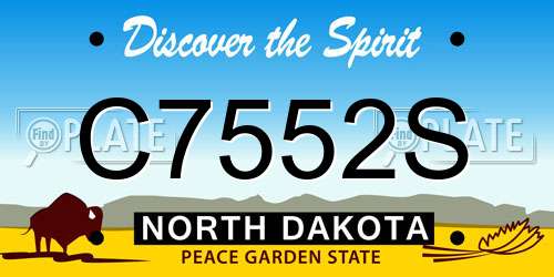 C7552S North Dakota License Plate