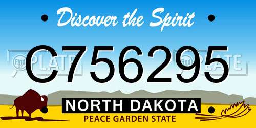 C756295 North Dakota License Plate