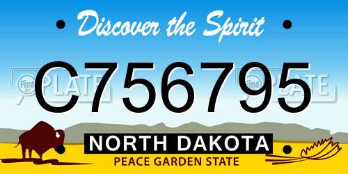 C756795 North Dakota License Plate