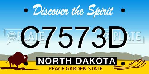 C7573D North Dakota License Plate