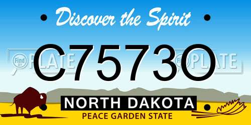 C7573O North Dakota License Plate