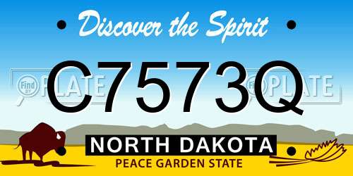 C7573Q North Dakota License Plate