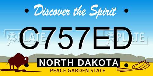 C757ED North Dakota License Plate