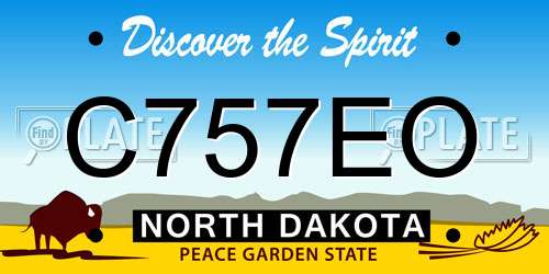 C757EO North Dakota License Plate