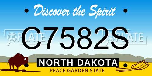 C7582S North Dakota License Plate