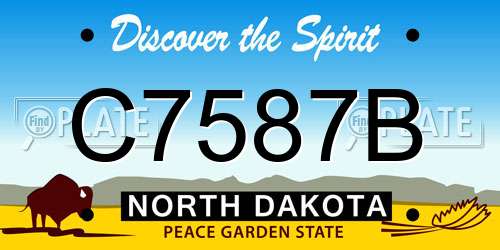 C7587B North Dakota License Plate