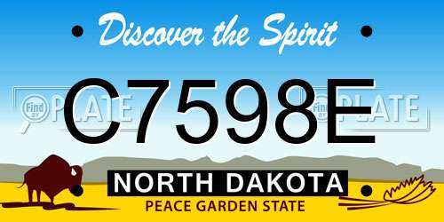 C7598E North Dakota License Plate