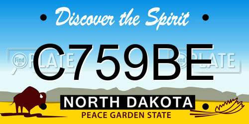 C759BE North Dakota License Plate