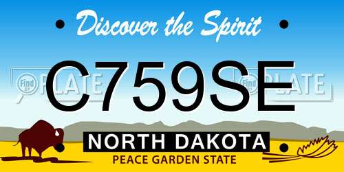 C759SE North Dakota License Plate