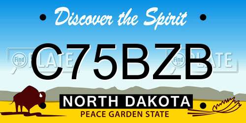C75BZB North Dakota License Plate