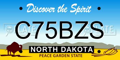 C75BZS North Dakota License Plate
