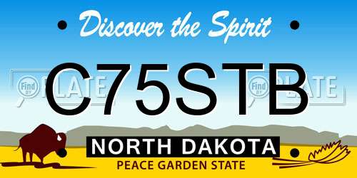 C75STB North Dakota License Plate
