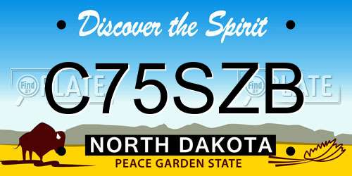 C75SZB North Dakota License Plate