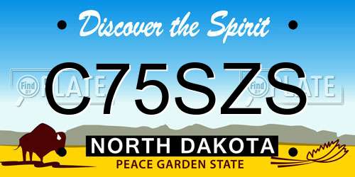 C75SZS North Dakota License Plate