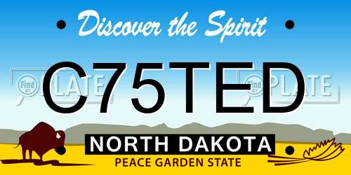 C75TED North Dakota License Plate