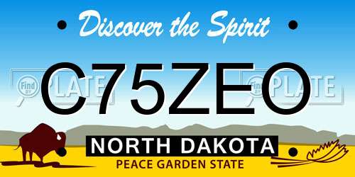C75ZEO North Dakota License Plate