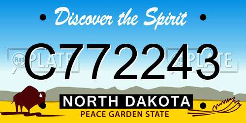 C772243 North Dakota License Plate