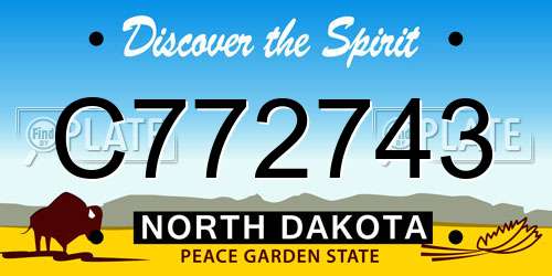 C772743 North Dakota License Plate