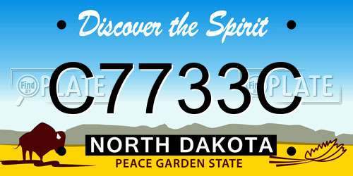C7733C North Dakota License Plate