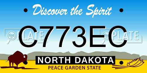 C773EC North Dakota License Plate