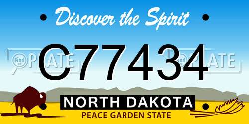 C77434 North Dakota License Plate