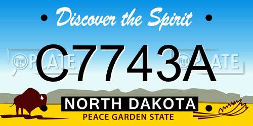 C7743A North Dakota License Plate