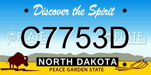 C7753D North Dakota License Plate