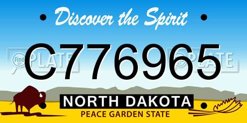 C776965 North Dakota License Plate