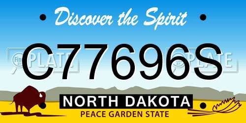 C77696S North Dakota License Plate