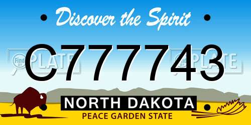 C777743 North Dakota License Plate