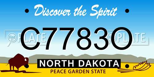 C7783O North Dakota License Plate