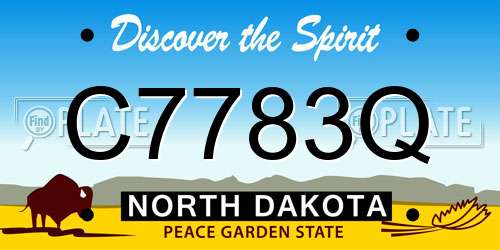 C7783Q North Dakota License Plate