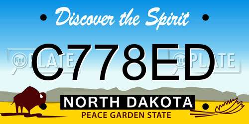 C778ED North Dakota License Plate