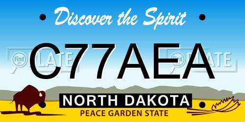 C77AEA North Dakota License Plate