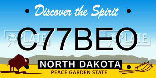 C77BEO North Dakota License Plate