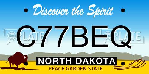 C77BEQ North Dakota License Plate