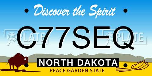 C77SEQ North Dakota License Plate